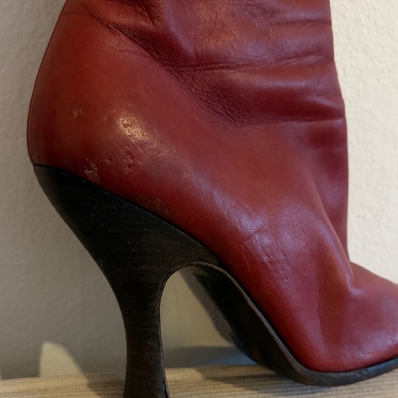 Vintage Prada Red Leather Ankle Boots | Made in Italy | 38.5 - Picture 9 of 12